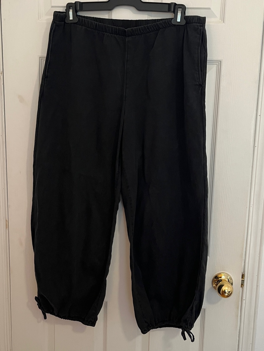 H&M Black Wide-Leg Drawstring Hem balloon Pants